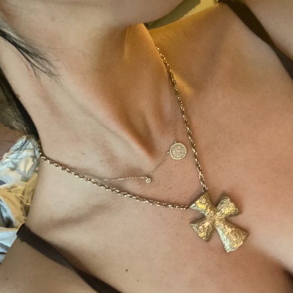 Coventry Gold Textured Chunky Cross Necklace - Picture 4 of 5